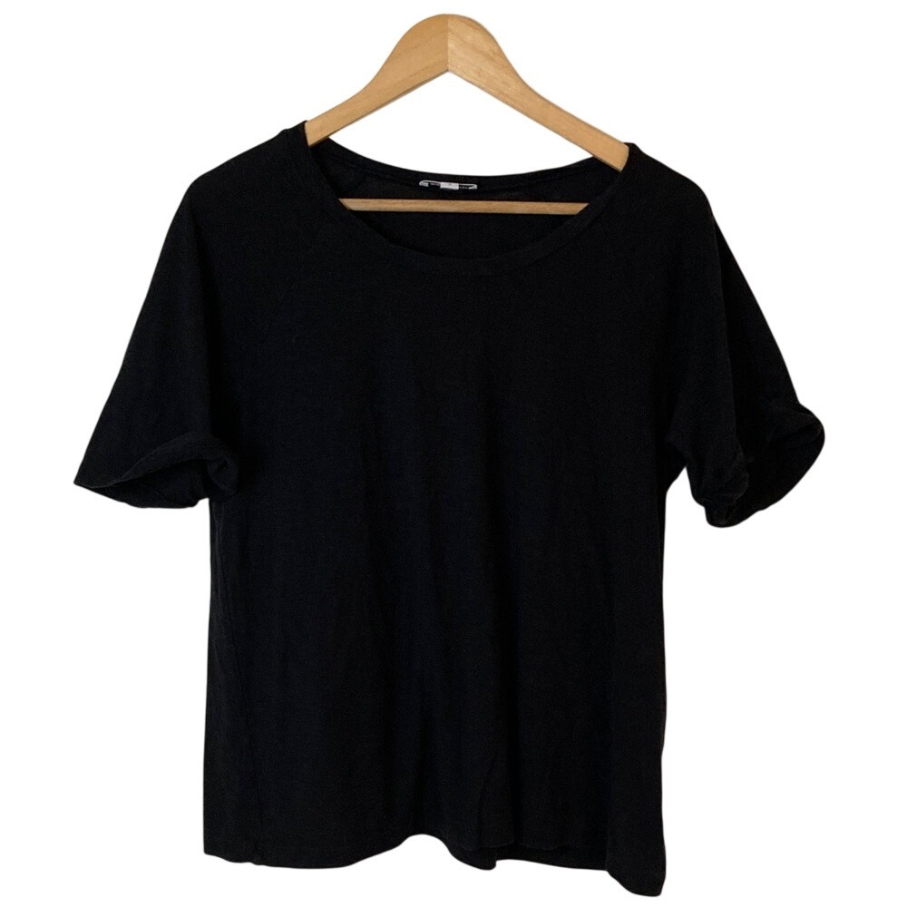 Standard James Purse Womens Classic Black Short Sleeve Tee Shirt Size 3 Large